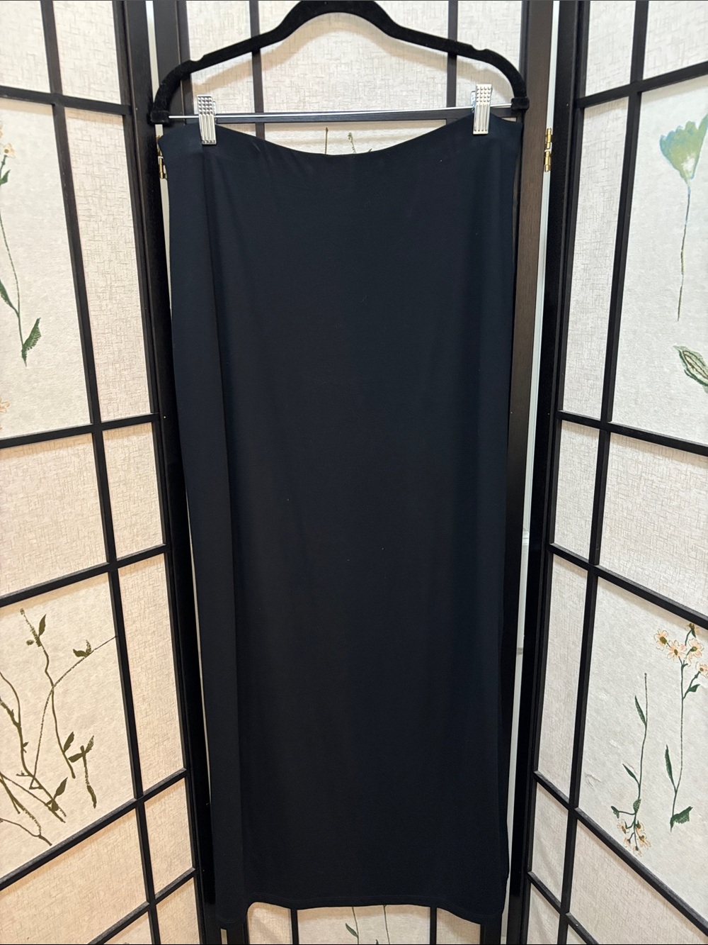 Ralph Lauren Black Maxi Skirt with Straight Silhouette